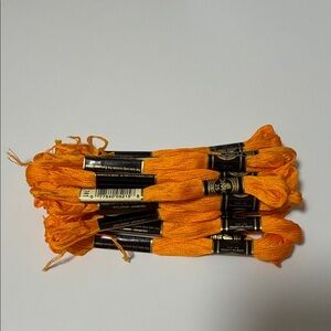 18 DMC Embroidery Floss in Bright Orange (color 741)